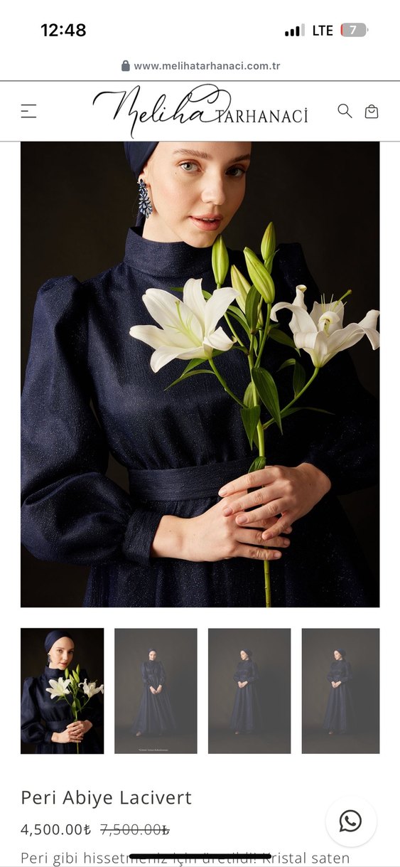 Uzun Lacivert tüllü Detaylı Kadın Abiye - Görsel 5