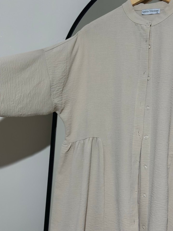 Bej kadın tunik - Görsel 5