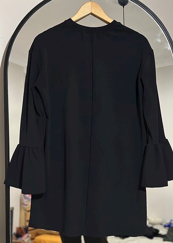 Nakışlı Siyah Midi Kadın Tunik - Görsel 6