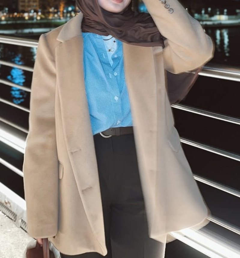 Sarı Düğmeli Kadın Blazer kaban - Görsel 3