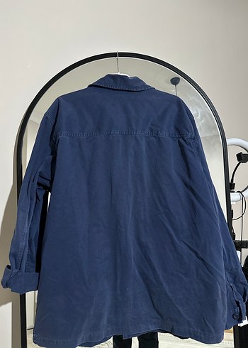 Düğmeli Lacivert Eskitmeli Kot Ceket - Görsel 4