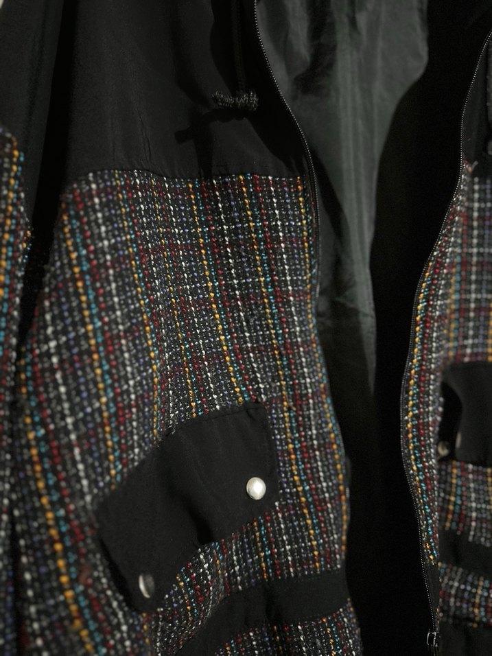 Kapüşonlu Düğmeli Siyah Kadın Ceket - Görsel 5