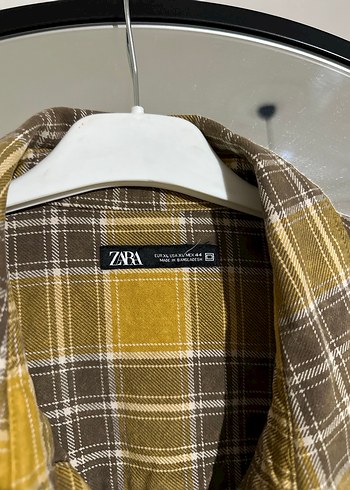 Düğmeli Sarı Gri Kareli Keten Gömlek - Görsel 3