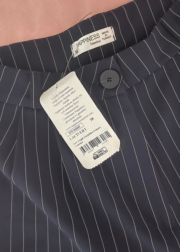 Çizgili kumaş pantolon - Görsel 4