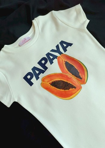 Diğer Beyaz Baskılı Kısa Kollu Pamuklu Tişört Baby Tee