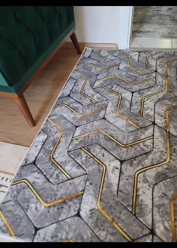 Ikea Gri Modern Desenli Baskılı Halı