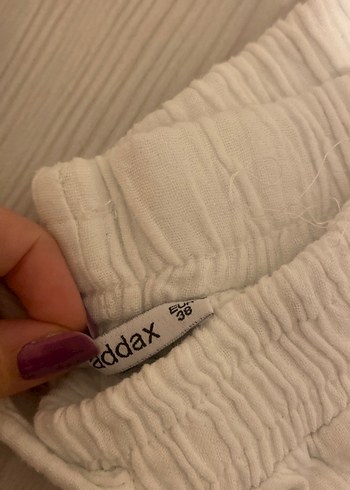 Kadın Beyaz Keten Rahat Kesim Pantolon - Görsel 2