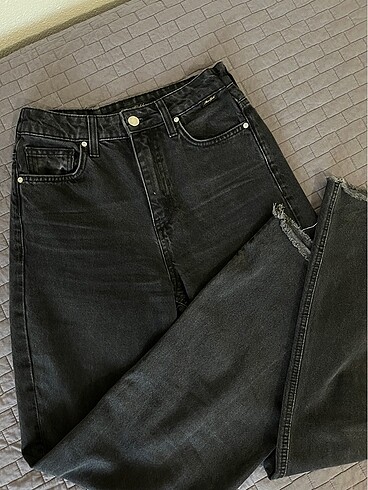 xs Beden siyah Renk mavi wide leg jean