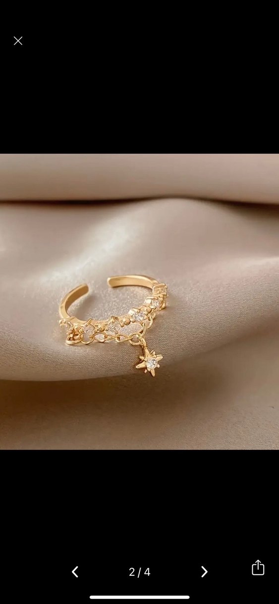 Zincir Detaylı Altın Kadın Yüzük - Görsel 2