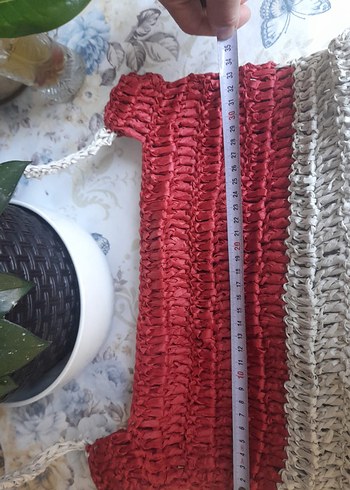 Diger Kırmızı Örgü Bohem Kadın Çanta - Görsel 4