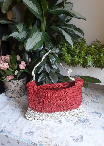 Diger Kırmızı Örgü Bohem Kadın Çanta - Görsel 3