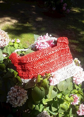 Diger Kırmızı Örgü Bohem Kadın Çanta - Görsel 7