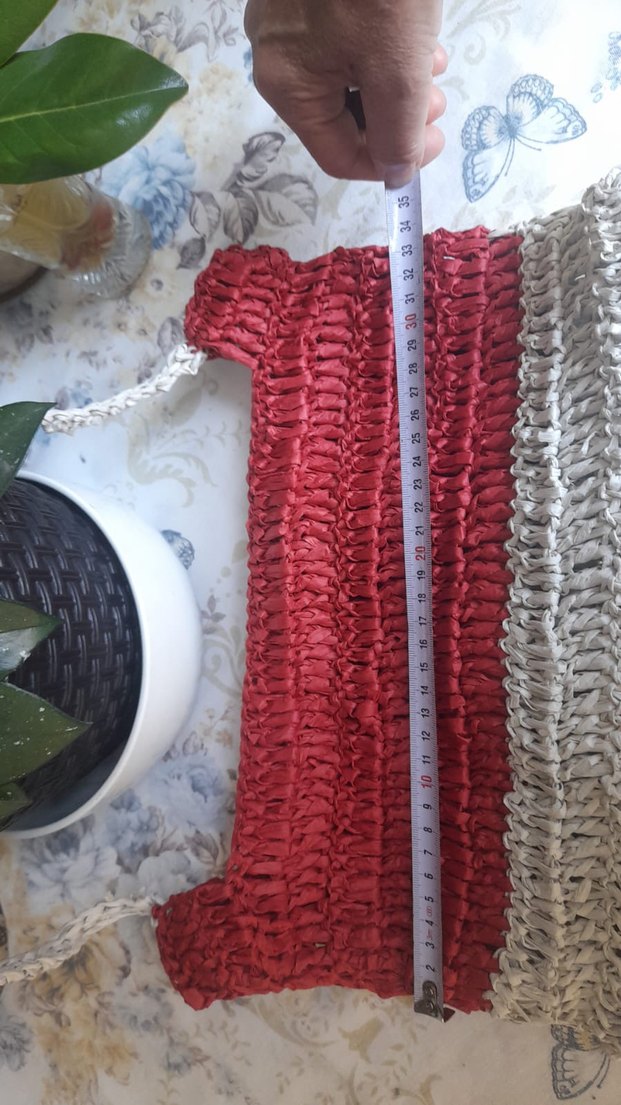 Diger Kırmızı Örgü Bohem Kadın Çanta - Görsel 4