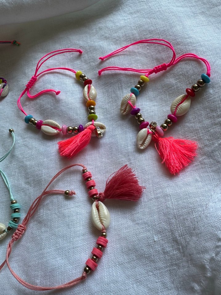 Toplu 8 adet Renkli Püsküllü Bohem Kadın Halhal ve Bileklikleri - Görsel 4