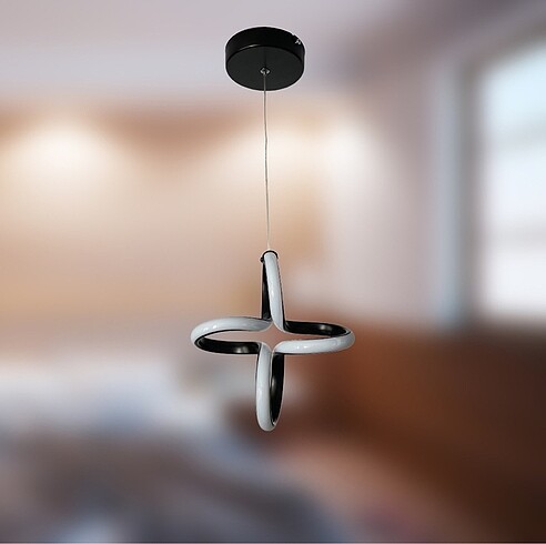 MODERN KIVRIMLI SARKIT LED AVİZE SİYAH RENK