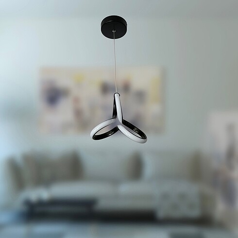 MODERN KIVRIMLI SARKIT LED AVİZE SİYAH RENK