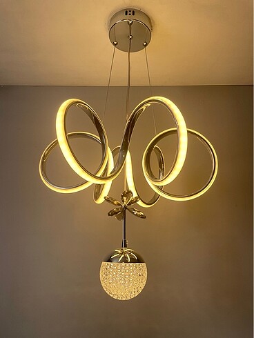 Beden KUMANDALI 3 RENK KROM LED SARKIT AVİZE