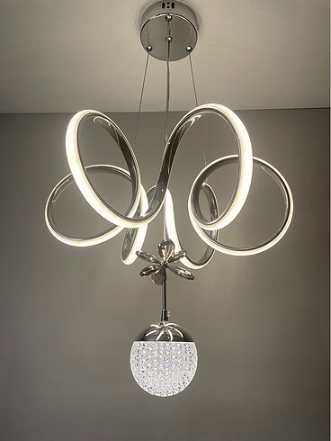 Beden gri Renk KUMANDALI 3 RENK KROM LED SARKIT AVİZE