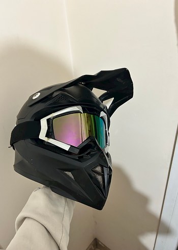 Siyah Biker Tarzı Motosiklet Kaskı 777 - Görsel 5