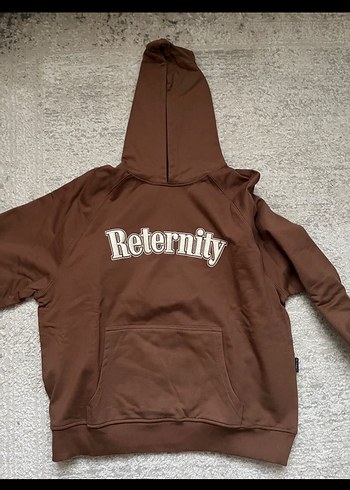 Erkek Kahverengi Kapüşonlu Sweatshirt