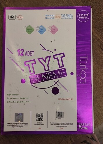 ÜçDörtBeş yayınları TYT TÜRKÇE denemesi