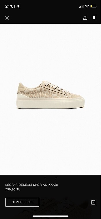 37 Beden Zara leoparlı spor ayakkabı