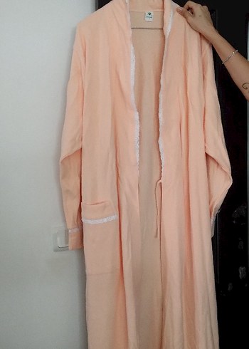 Somon Uzun Kollu Rahat Kadın Sabahlık - Görsel 2