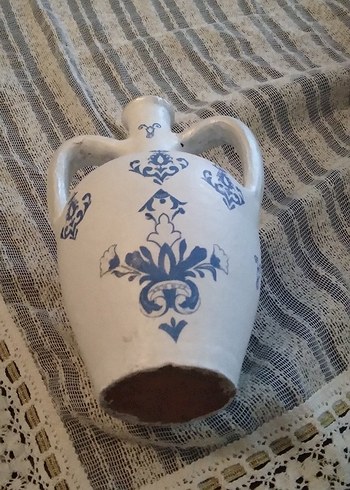 Beyaz Seramik Vazo, İki Kulplu - Görsel 5