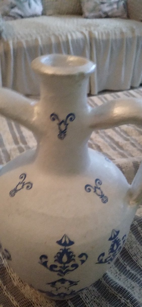 Beyaz Seramik Vazo, İki Kulplu - Görsel 3