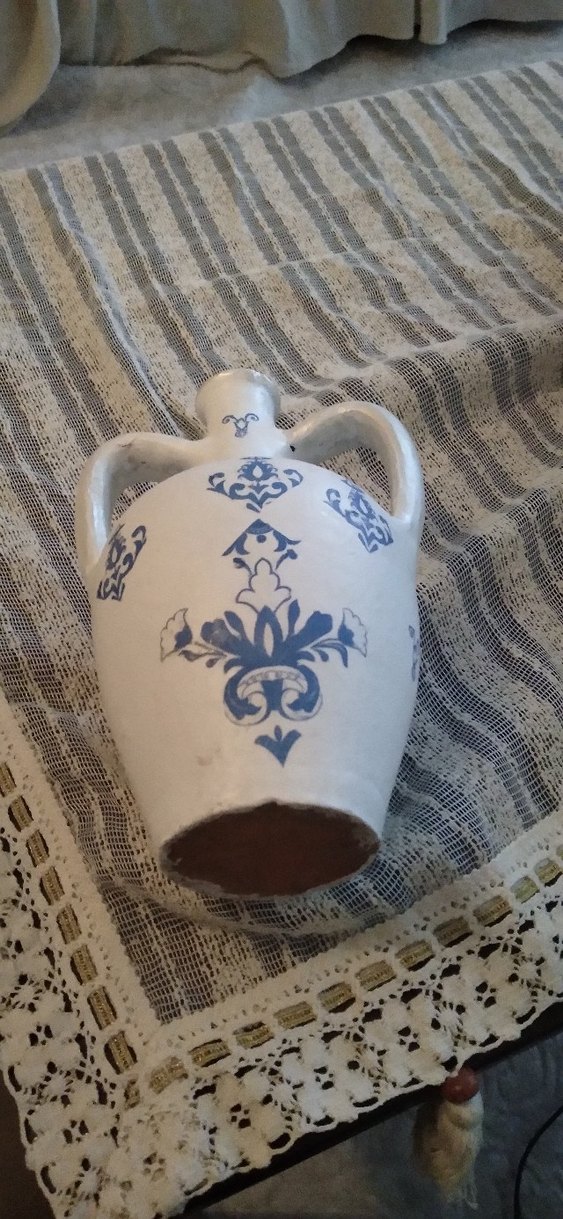 Beyaz Seramik Vazo, İki Kulplu - Görsel 5