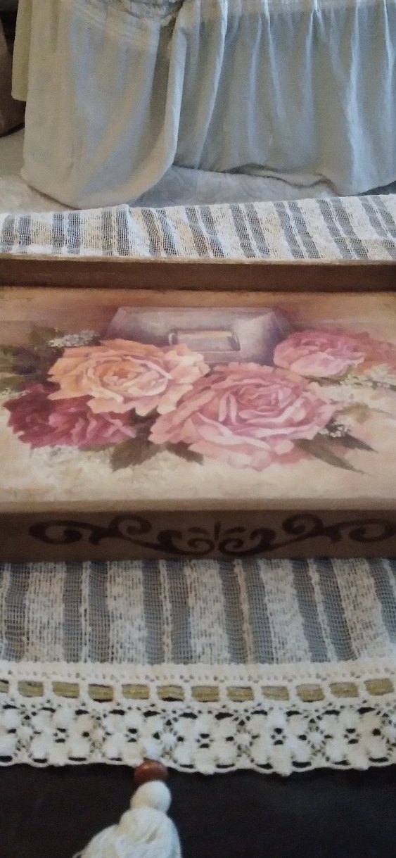 Renkli ahsap boyama el emegi Tepsi - Görsel 3