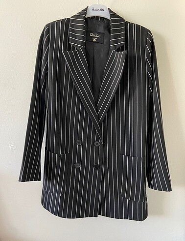 Çizgili blazer ceket