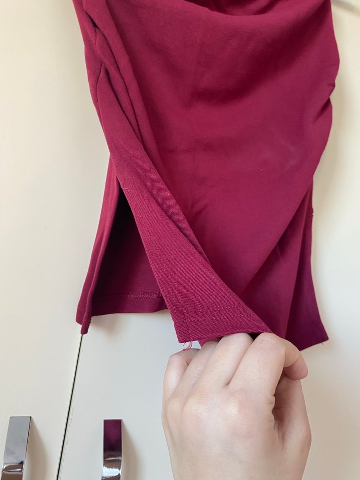 Bordo straplez crop - Görsel 4