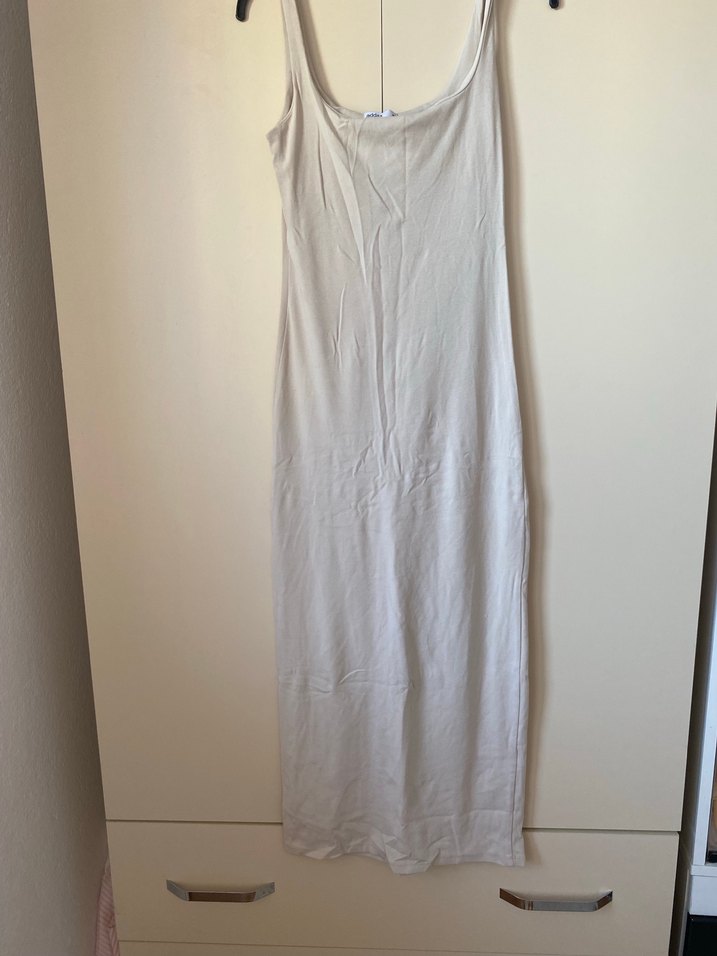 Kadın Keten Beyaz Uzun Elbise - Görsel 2