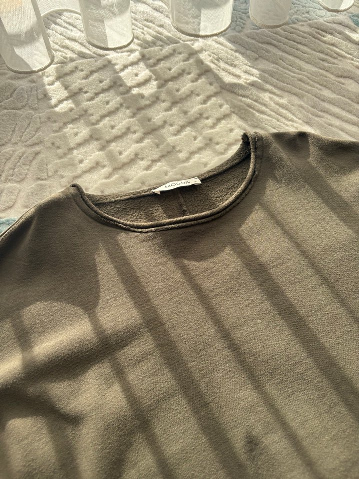 Haki Kadın Uzun Kollu Triko Kazak - Görsel 3