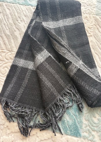 Gri Örgü Yün Şal - Görsel 2