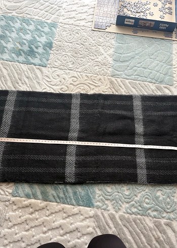 Gri Örgü Yün Şal - Görsel 4