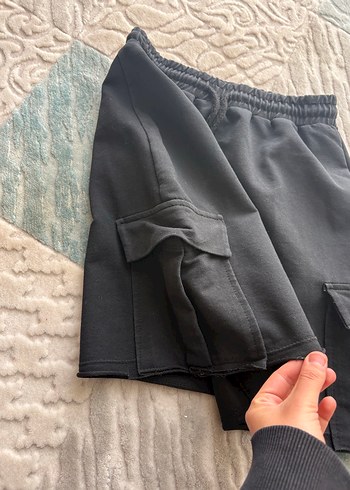 Siyah Pamuklu Bel Detaylı Mini Spor Etek - Görsel 4