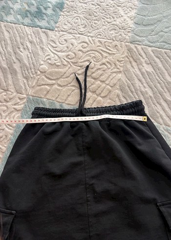 Siyah Pamuklu Bel Detaylı Mini Spor Etek - Görsel 7