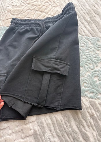 Siyah Pamuklu Bel Detaylı Mini Spor Etek - Görsel 3