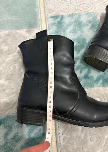 Siyah Deri Kadın Kovboy Çizmesi - Görsel 5