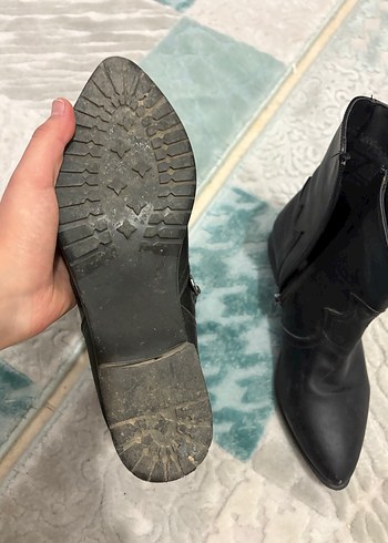 Siyah Deri Kadın Kovboy Çizmesi - Görsel 4