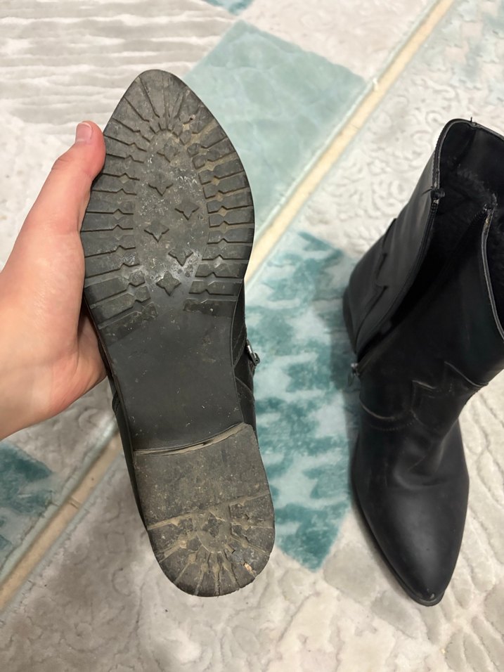 Siyah Deri Kadın Kovboy Çizmesi - Görsel 4