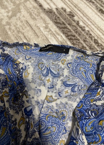 Mavi Bohem Uzun Elbise V Yakalı - Görsel 2