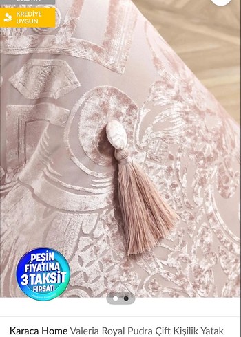 Karaca Home Valeria Royal Pudra Çift Kişilik Nevresim Takımı - Görsel 2