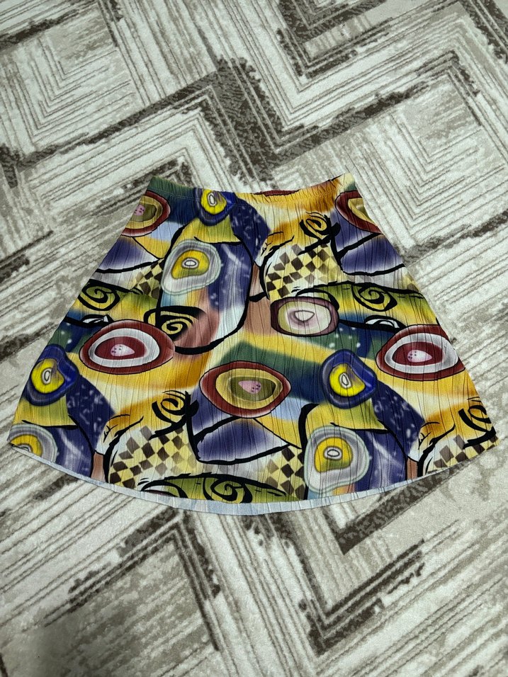 Renkli Pileli Mini Etek - Görsel 2