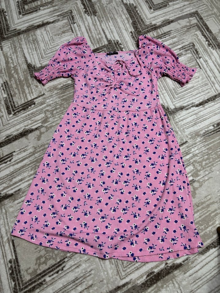 Pembe Midi Günlük Kadın Elbise - Görsel 2