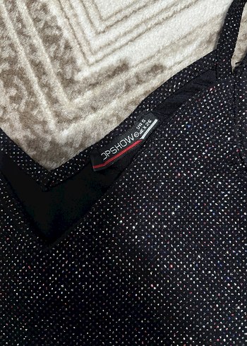 Kadın Siyah Parlak V Yaka Mini Atlet - Görsel 3