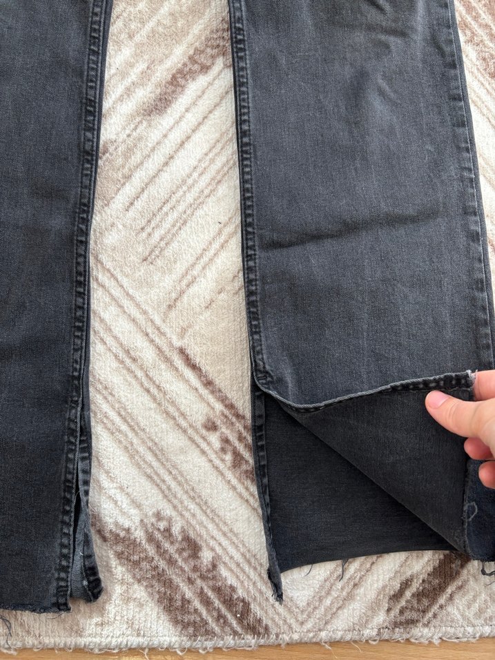 Gri slim kesim Kadın Denim Pantolon - Görsel 2