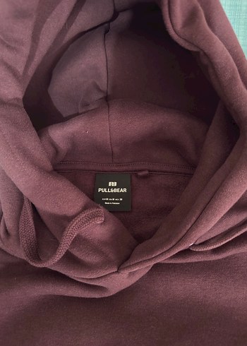 pull&bear Bordo Kapüşonlu Sweatshirt - Görsel 3